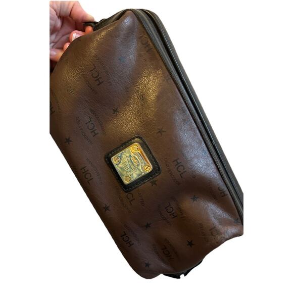 Vintage HCL Mens Toiletry Handcrafted Leather Monogram Travel Bag Shave Kit RARE - Picture 8 of 16